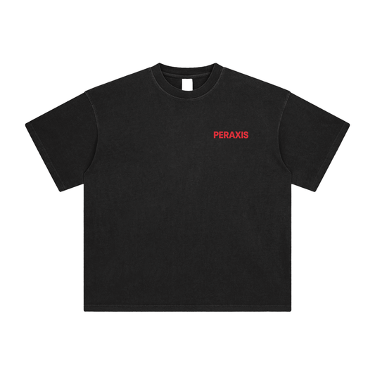 PERAXIS Enzyme Washed T-Shirt - D01 - Red/White