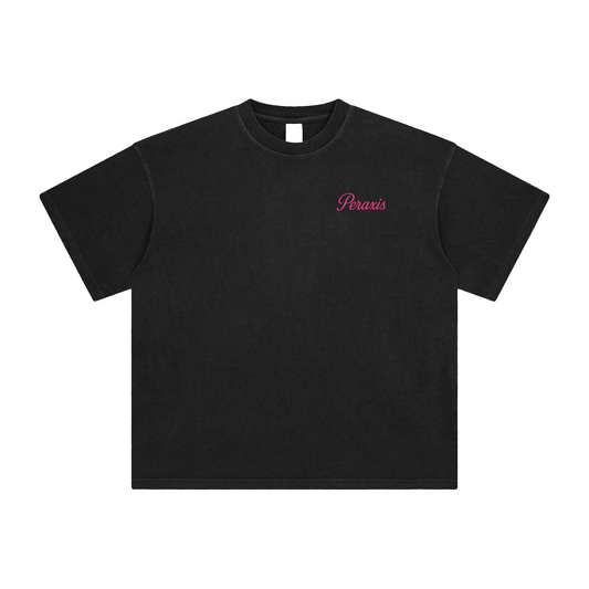 PERAXIS Enzyme Washed T-Shirt - D01 - Pink/Black