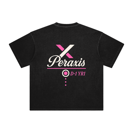 PERAXIS Enzyme Washed T-Shirt - D01 - Pink/Black