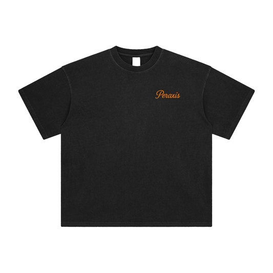 PERAXIS Enzyme Washed T-Shirt - D01 - Orange/Black
